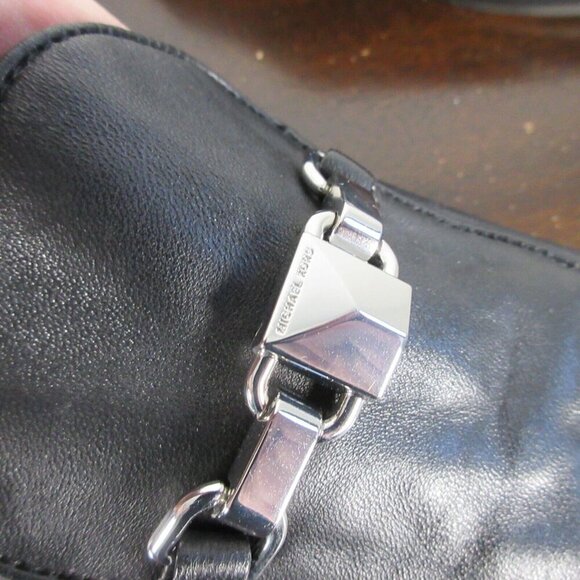 Michael Kors Charlton Leather Loafer Mules Slip On Mini Stacked Heel 7M 402 - Picture 4 of 9